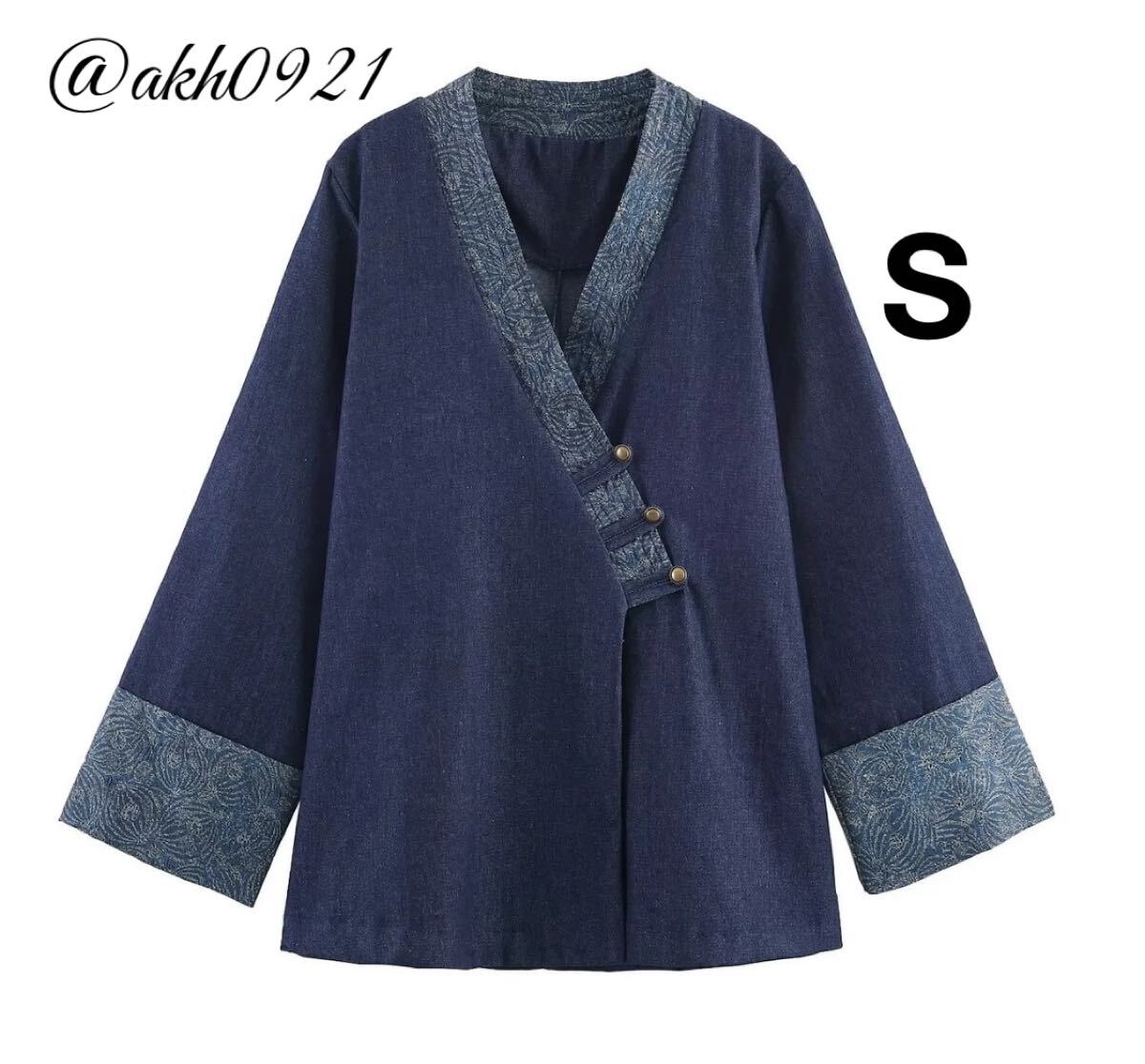 新品未使用★2025 A/W 秋新作★vintage ヴィンテージ レトロ デニム ジャケット アウター Sサイズ レディース★ZARA 好きな方に拍卖