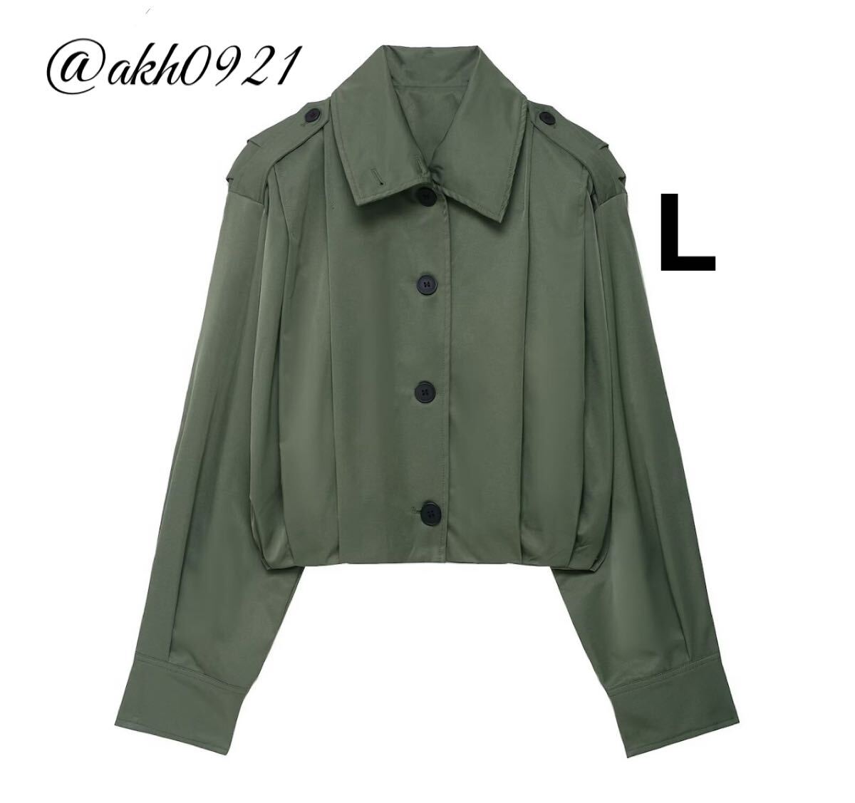 新品未使用★秋新作★vintage ヴィンテージ レトロ カーキ ジャンパー ジャケット ブルゾン アウター Lサイズ レディース★ZARA 好きな方に拍卖