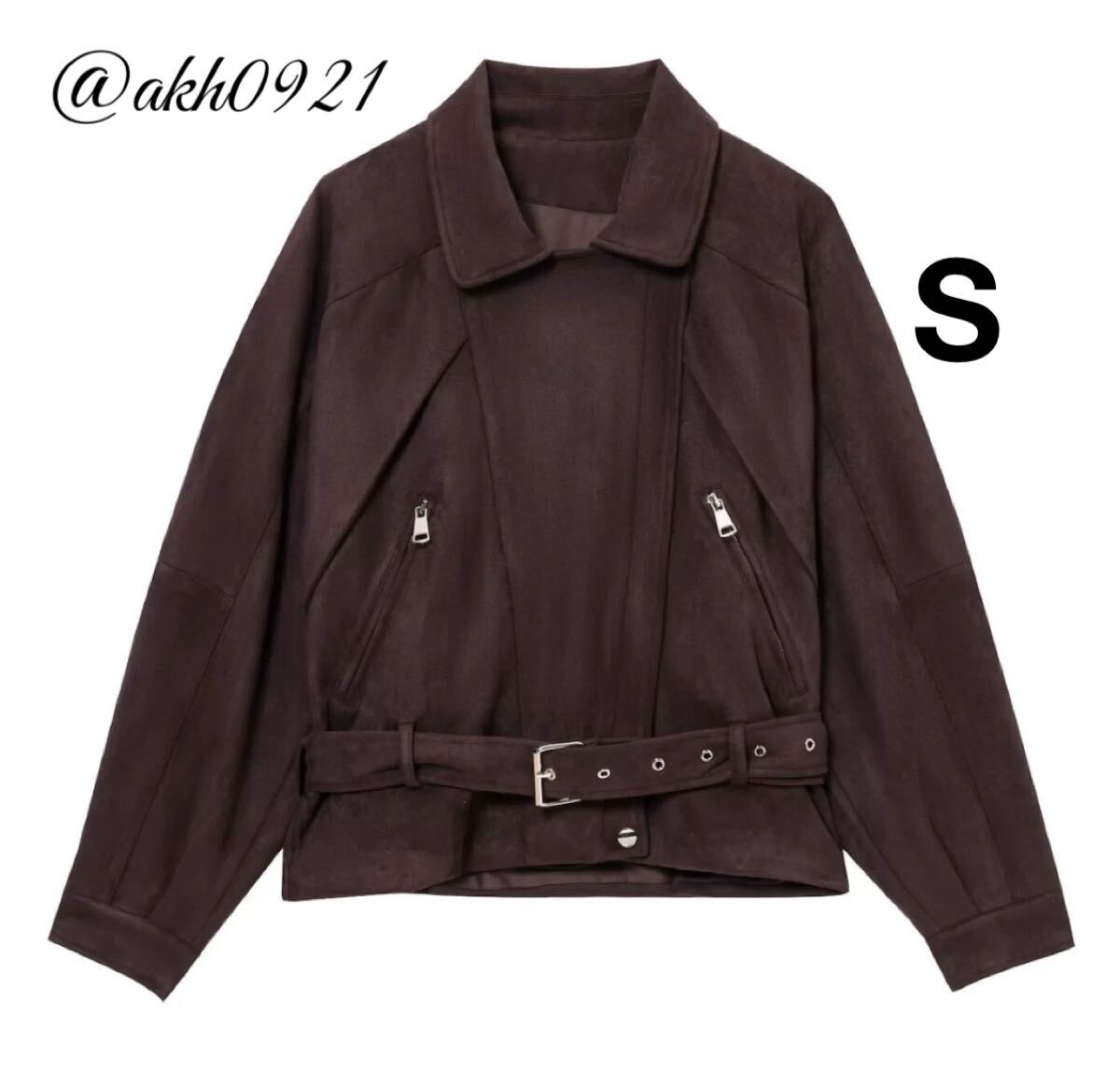 新品未使用★2025 A/W 秋新作★vintage ヴィンテージ レトロ brown ジャンパー ジャケット アウター Sサイズ レディース★ZARA 好きな方に拍卖