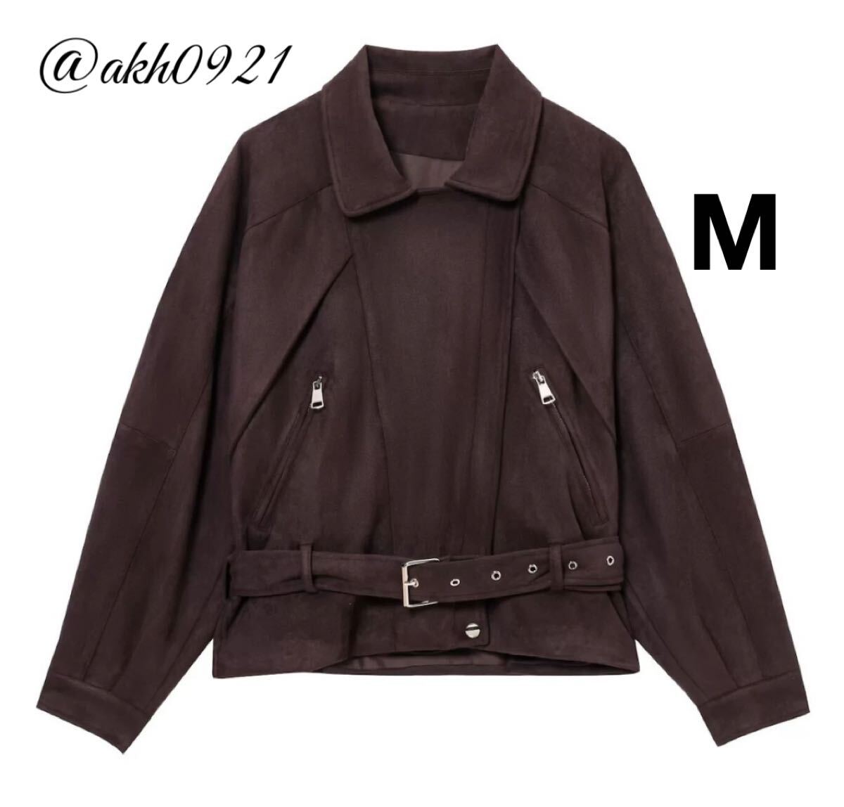 新品未使用★2025 A/W 秋新作★vintage ヴィンテージ レトロ brown ジャンパー ジャケット アウター Mサイズ レディース★ZARA 好きな方に拍卖