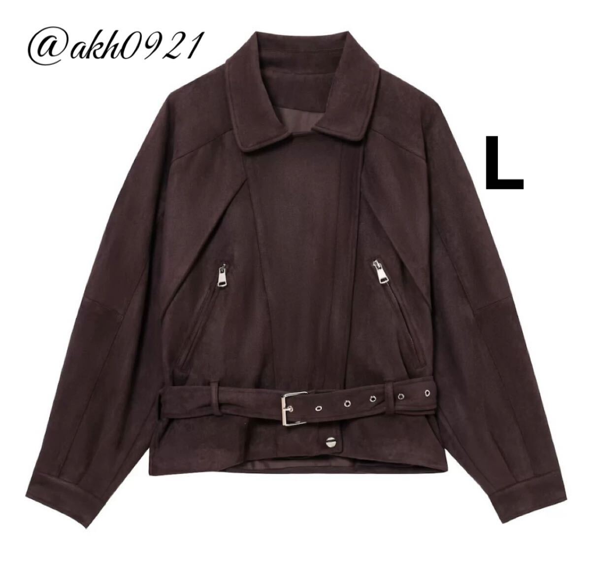 新品未使用★2025 A/W 秋新作★vintage ヴィンテージ レトロ brown ジャンパー ジャケット アウター Lサイズ レディース★ZARA 好きな方に拍卖