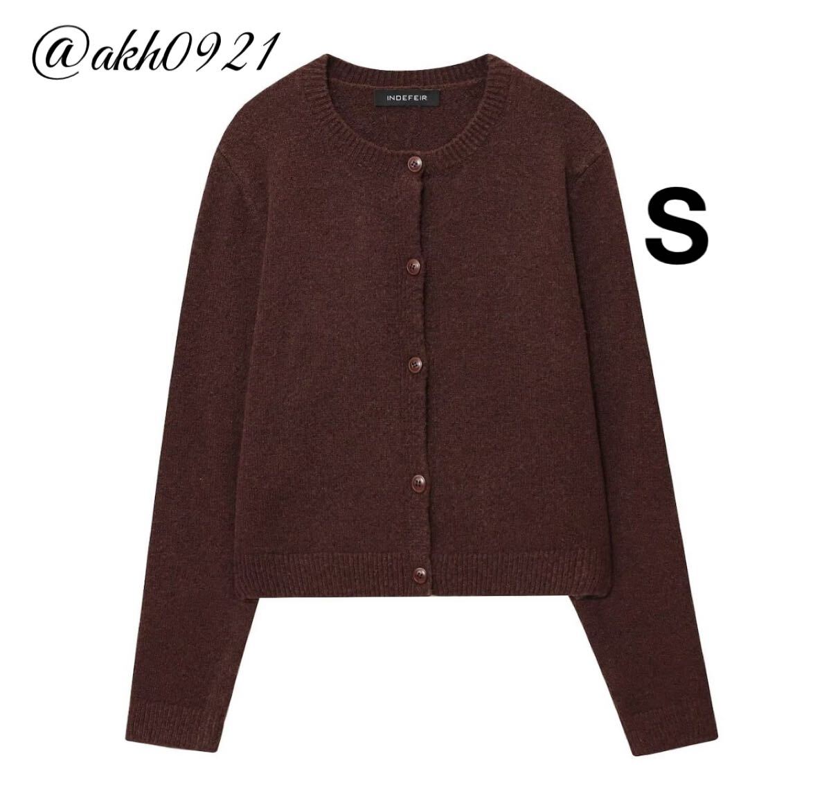 新品★2025 秋新作★vintage ヴィンテージ レトロ brown ブラウン ニット カーディガン トップス Sサイズ レディース★ZARA 好きな方に拍卖