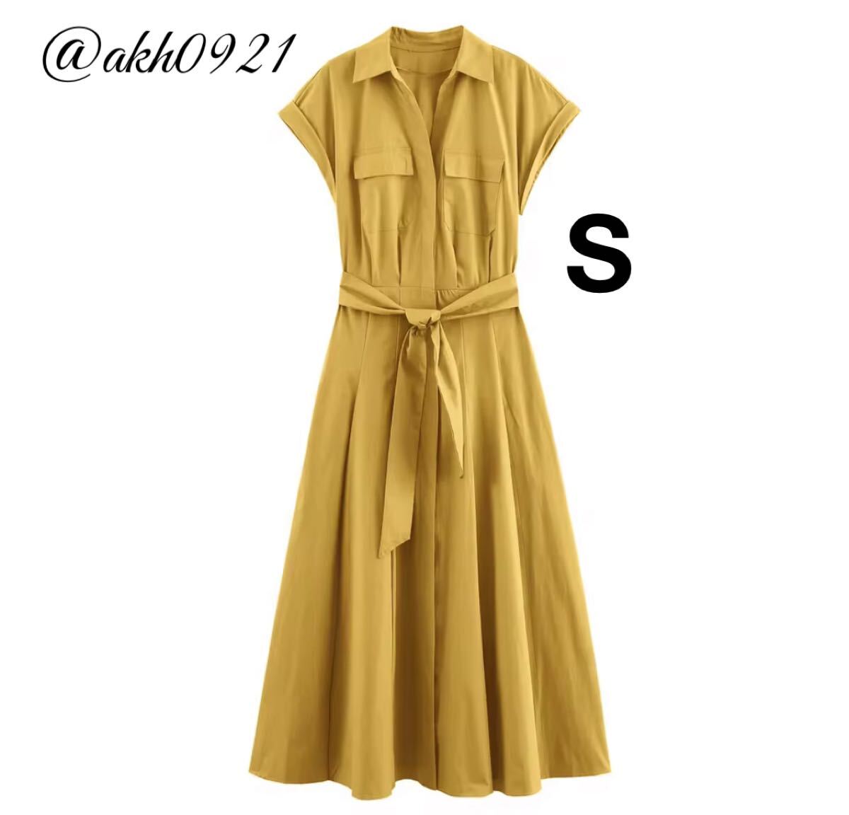 新品未使用★2025 A/W 秋新作★vintage ヴィンテージ レトロ ロング シャツワンピース Sサイズ レディース★ZARA 好きな方に拍卖