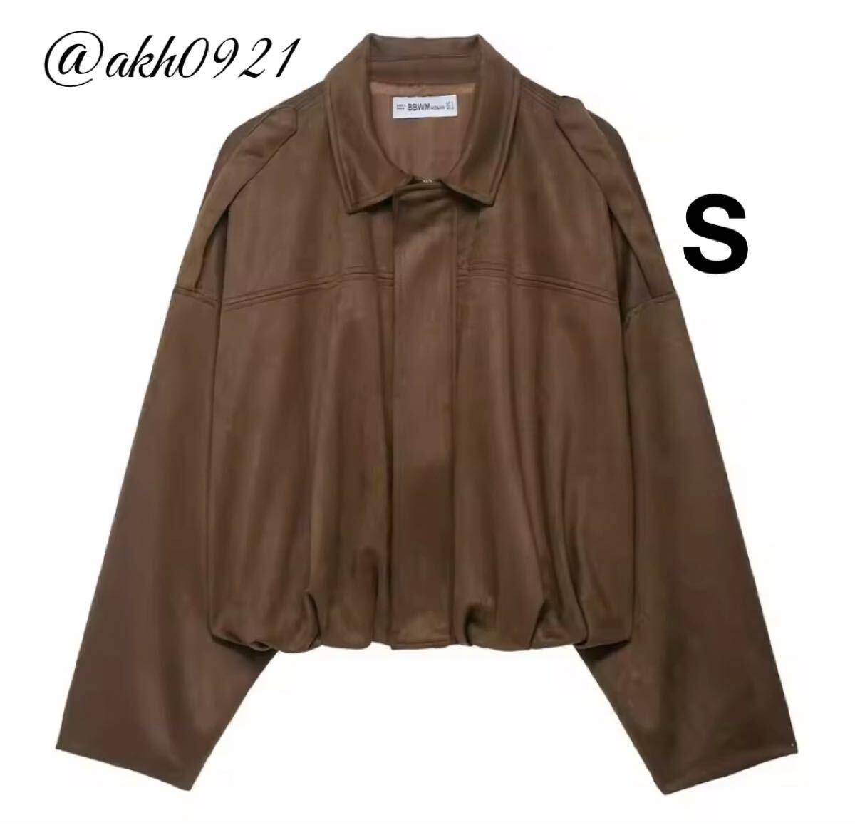 新品★2025 秋新作★vintage ヴィンテージ レトロ brown ジャンパー ジャケット ブルゾン アウター Sサイズ レディース★ZARA 好きな方に拍卖