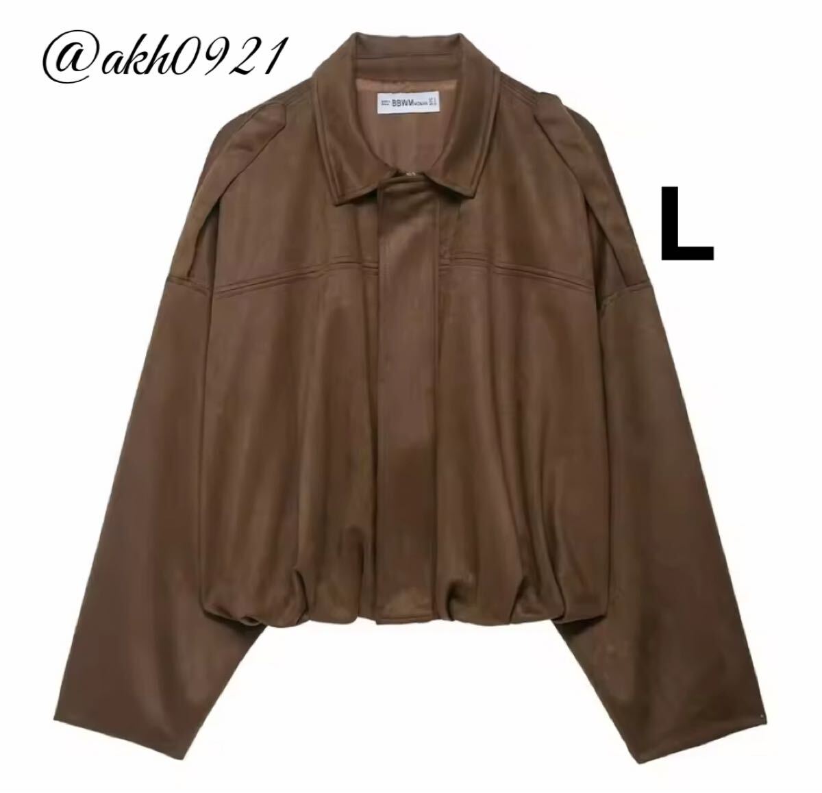 新品★2025 秋新作★vintage ヴィンテージ レトロ brown ジャンパー ジャケット ブルゾン アウター Lサイズ レディース★ZARA 好きな方に拍卖