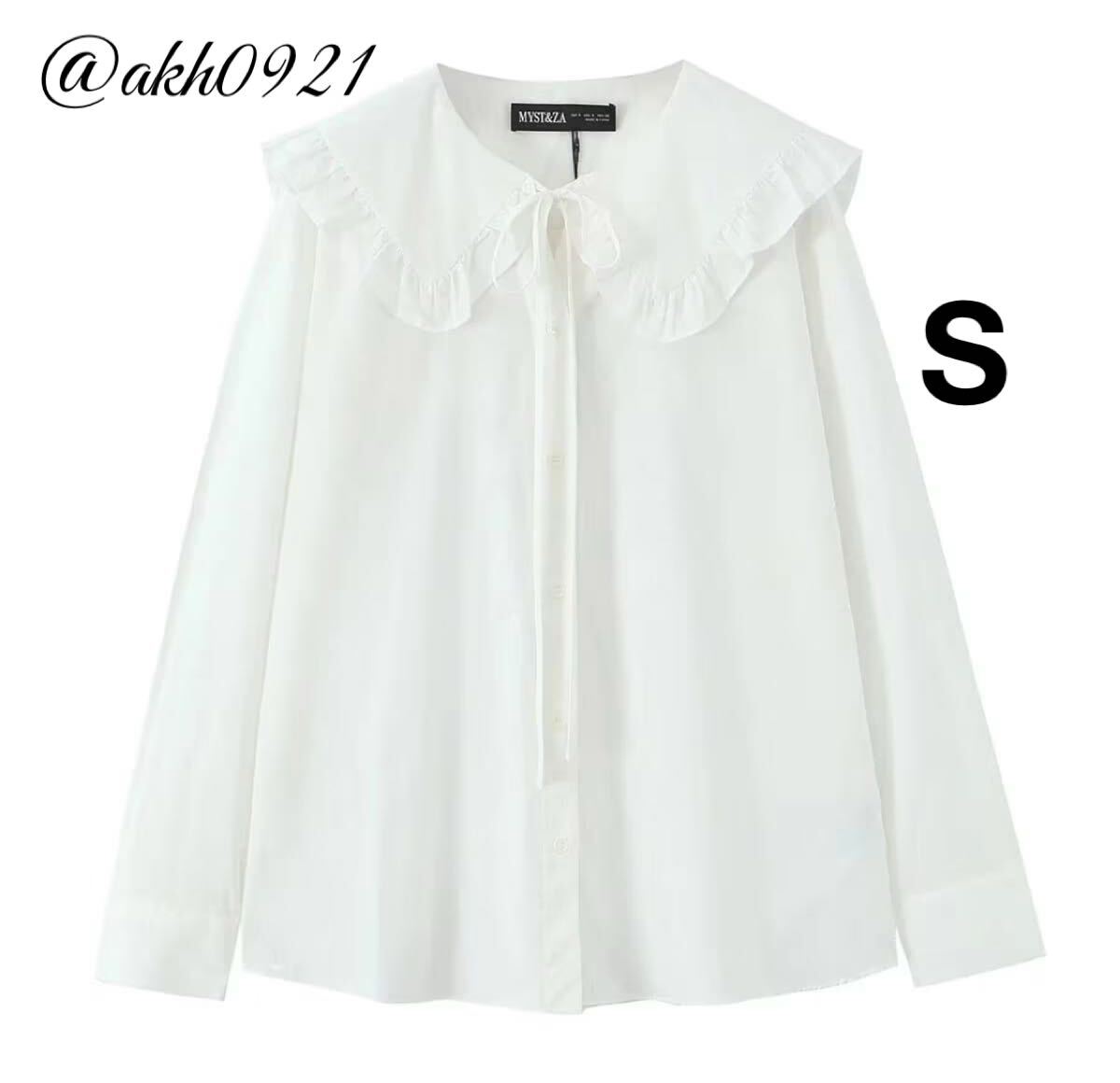 新品未使用★2025 A/W 秋新作★vintage ヴィンテージ レトロ フリル 襟 シャツ ブラウス トップス Sサイズ レディース★ZARA 好きな方に拍卖