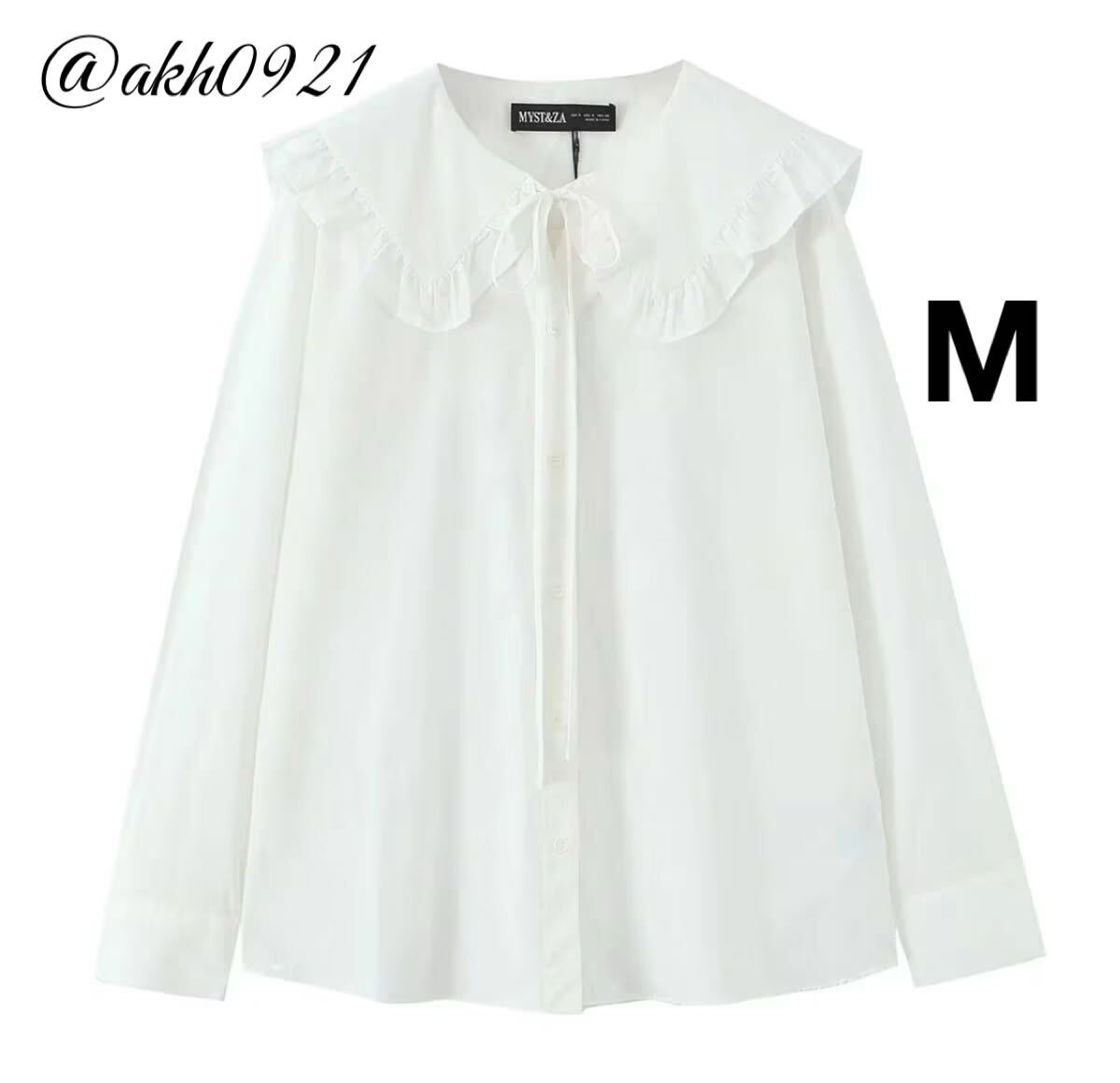 新品未使用★2025 A/W 秋新作★vintage ヴィンテージ レトロ フリル 襟 シャツ ブラウス トップス Mサイズ レディース★ZARA 好きな方に拍卖