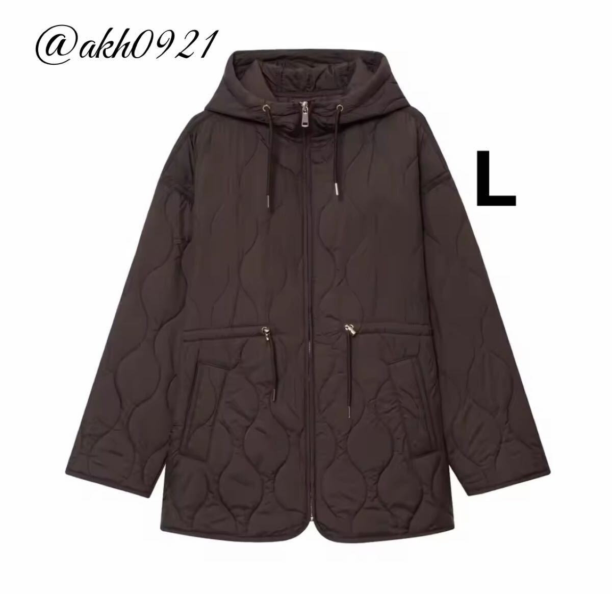 新品未使用★2025 秋新作★vintage ヴィンテージ レトロ キルティング ダウンジャケット アウター Lサイズ レディース★ZARA 好きな方に拍卖