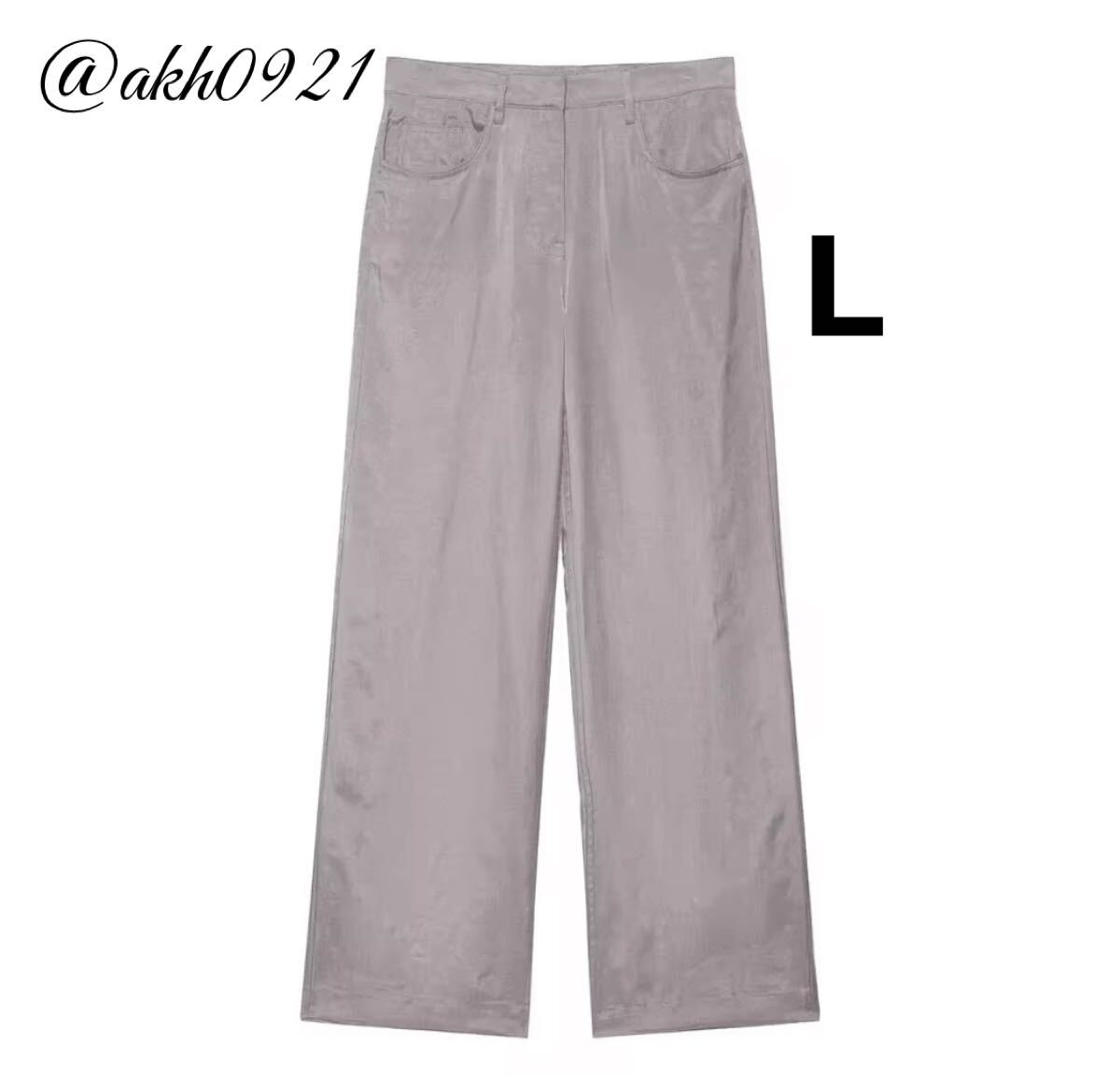 新品未使用★2025 A/W 秋新作★vintage ヴィンテージ レトロ gray グレー ロングパンツ ボトムス Lサイズ レディース★ZARA 好きな方に拍卖