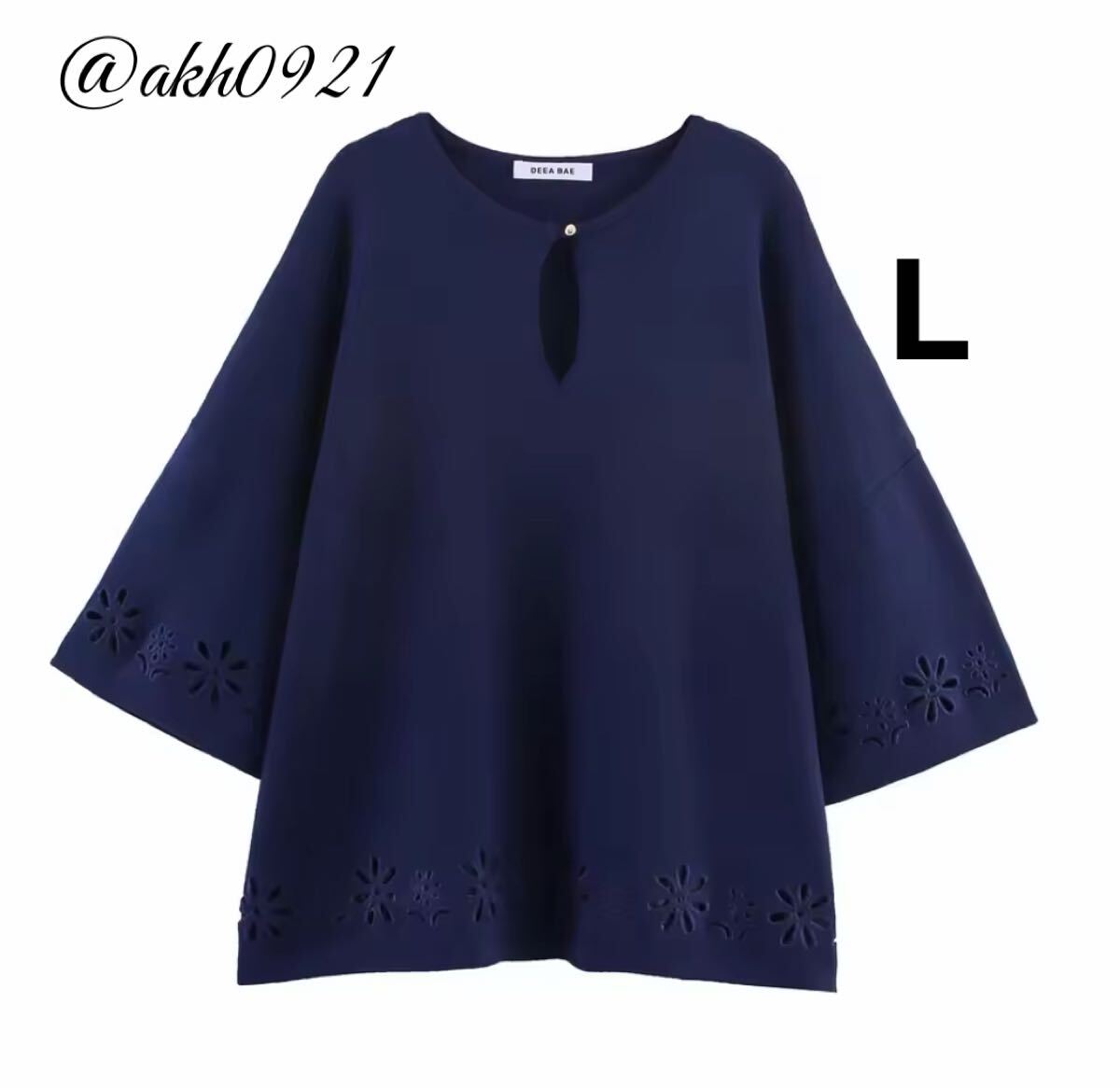 新品未使用★2025 A/W 秋新作★vintage ヴィンテージ レトロ navy ネイビー 刺繍 ニット トップス Lサイズ レディース★ZARA 好きな方に拍卖