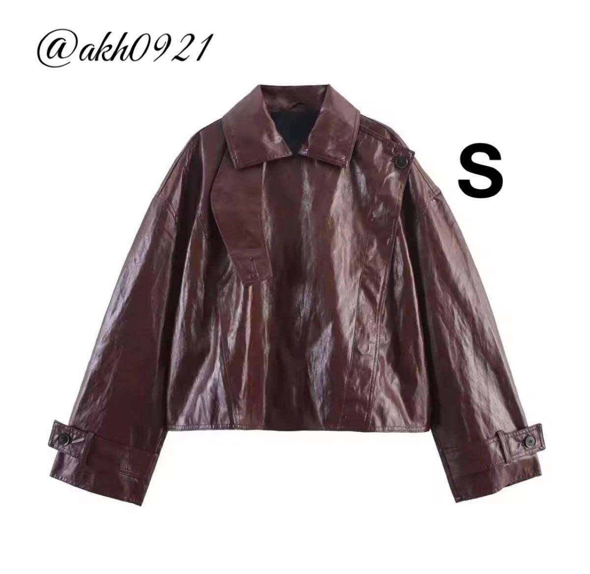 新品未使用★2025 秋新作★vintage ヴィンテージ レトロ フェイクレザー PU ジャケット アウター Sサイズ レディース★ZARA 好きな方に拍卖