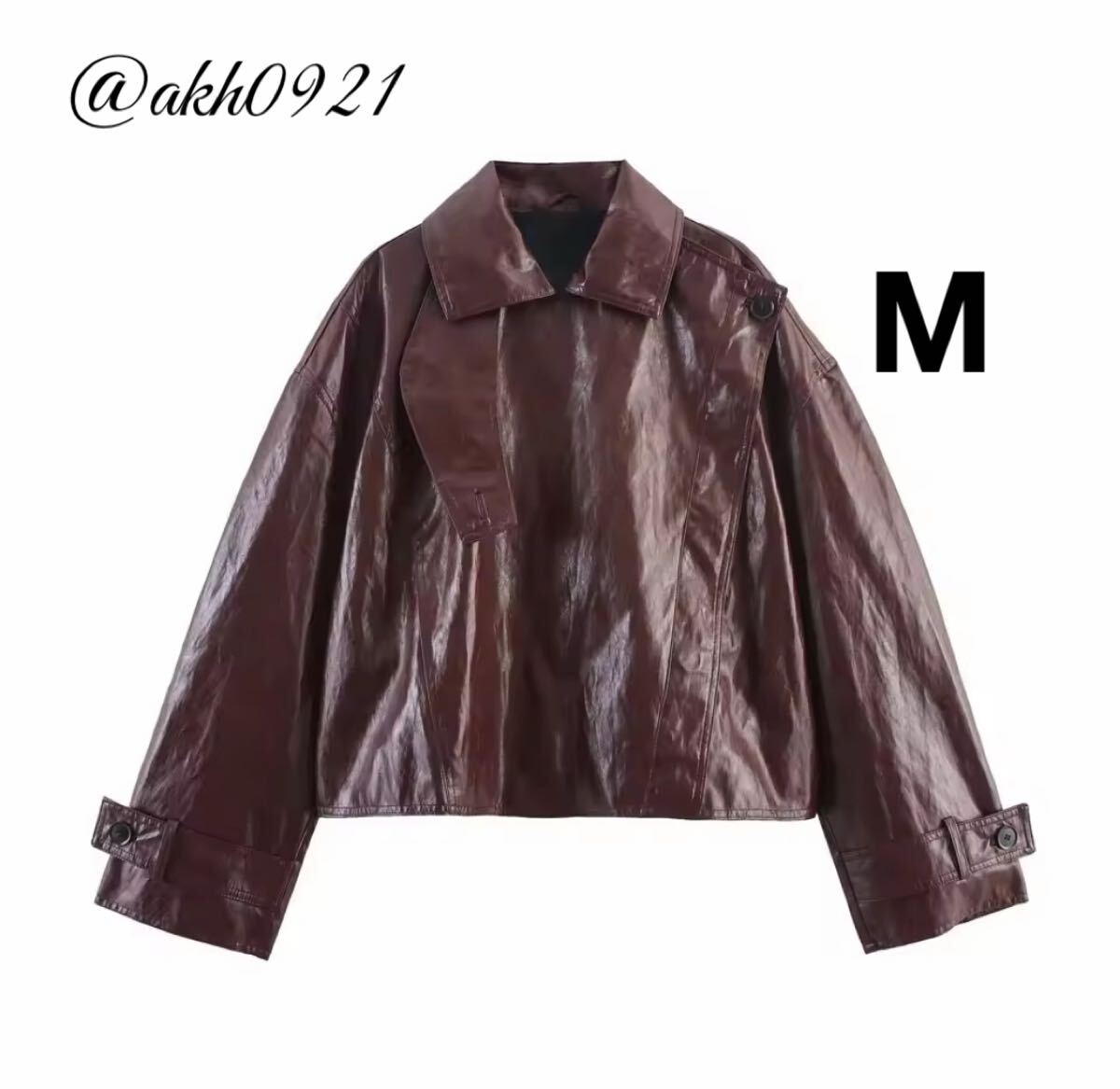 新品未使用★2025 秋新作★vintage ヴィンテージ レトロ フェイクレザー PU ジャケット アウター Mサイズ レディース★ZARA 好きな方に拍卖