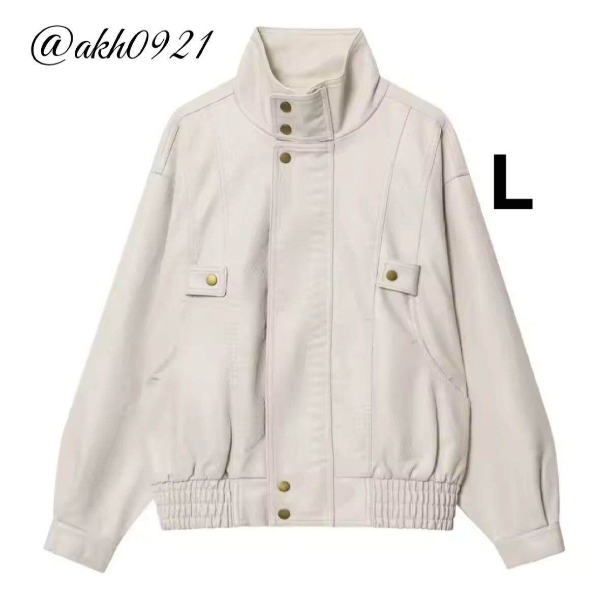 新品未使用★秋新作★vintage ヴィンテージ レトロ フェイクレザー ジャンパー ブルゾン アウター Lサイズ レディース★ZARA 好きな方に拍卖