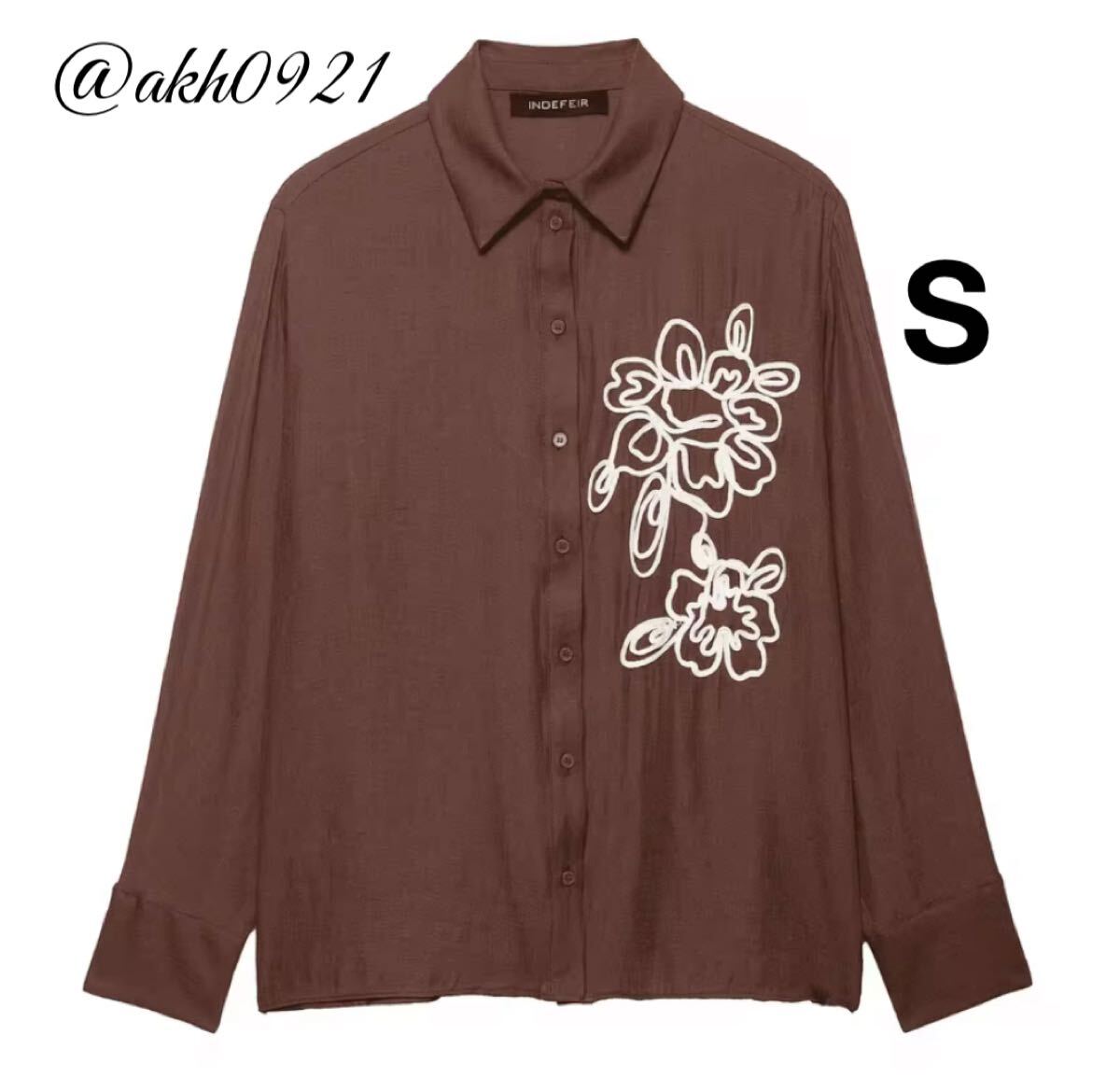 新品★秋新作★vintage ヴィンテージ レトロ brown ブラウン デザイン シャツ ブラウス トップス Sサイズ レディース★ZARA 好きな方に拍卖