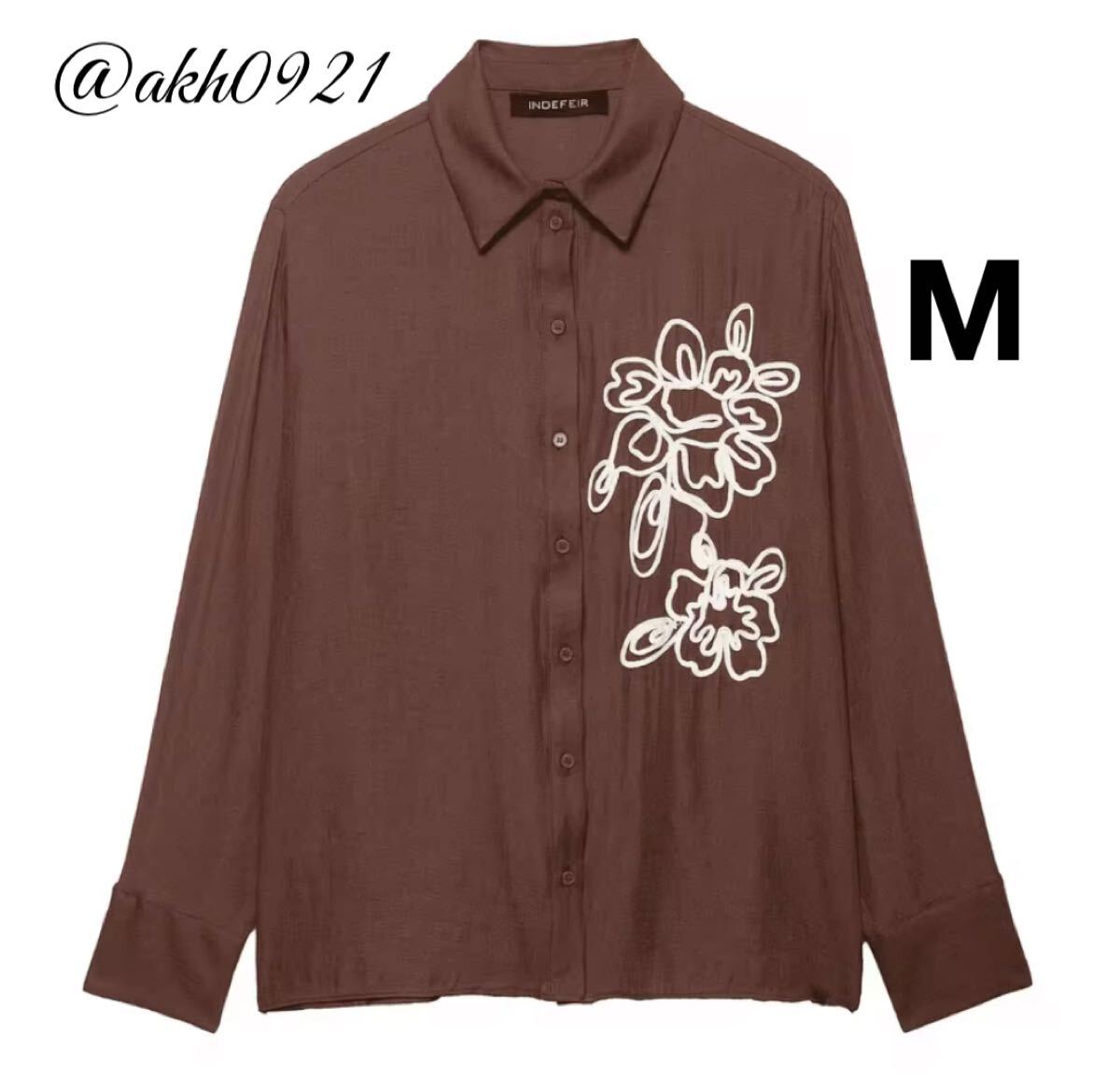 新品★秋新作★vintage ヴィンテージ レトロ brown ブラウン デザイン シャツ ブラウス トップス Mサイズ レディース★ZARA 好きな方に拍卖