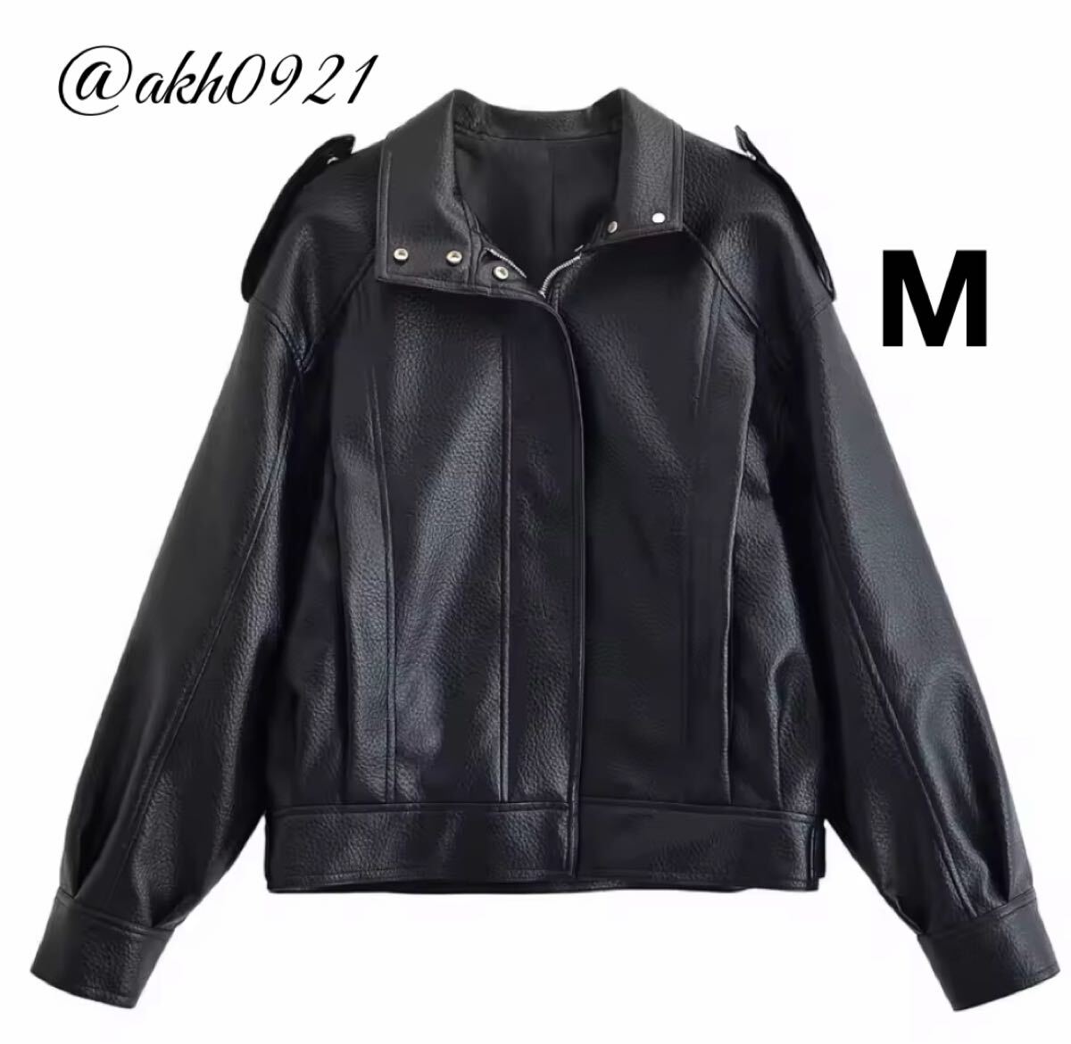 新品★2025 秋新作★vintage ヴィンテージ レトロ フェイクレザー PU ブルゾン ジャケット アウター Mサイズ レディース★ZARA 好きな方に拍卖