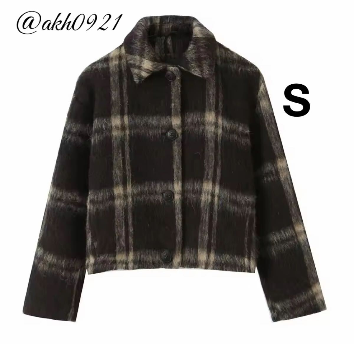 新品未使用★2025 A/W 秋新作★vintage ヴィンテージ レトロ チェック 柄 ジャケット アウター Sサイズ レディース★ZARA 好きな方に拍卖