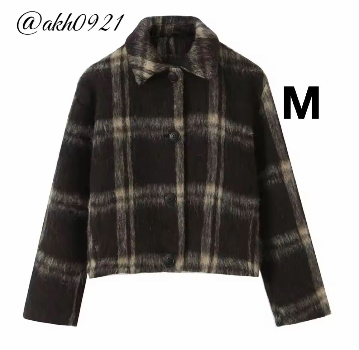 新品未使用★2025 A/W 秋新作★vintage ヴィンテージ レトロ チェック 柄 ジャケット アウター Mサイズ レディース★ZARA 好きな方に拍卖