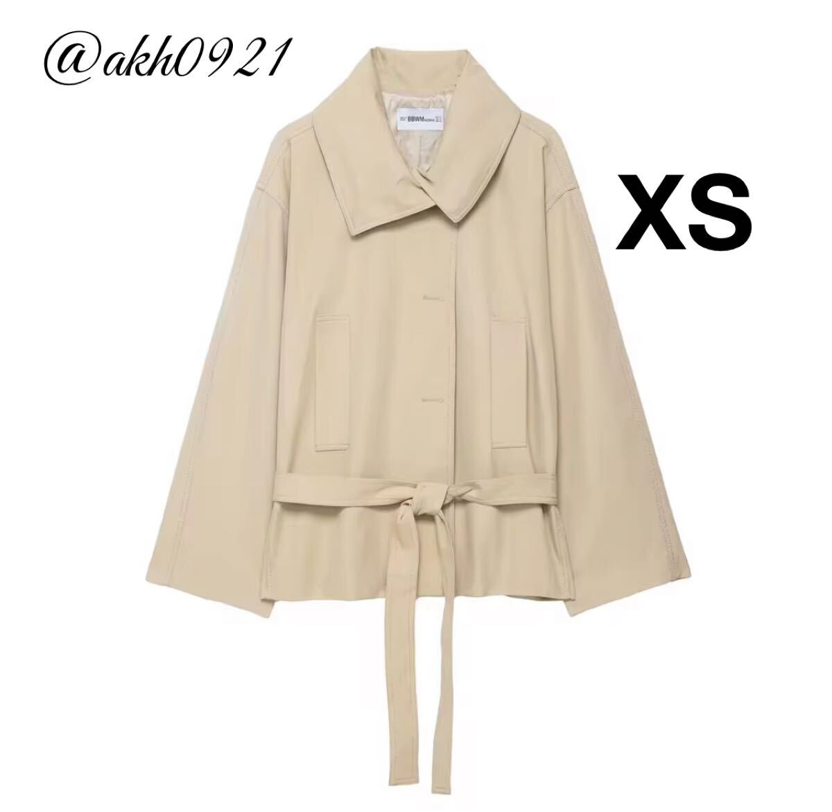 新品未使用★2025 A/W 秋新作★vintage ヴィンテージ レトロ トレンチ ジャケット コート アウター XSサイズ レディース★ZARA 好きな方に拍卖