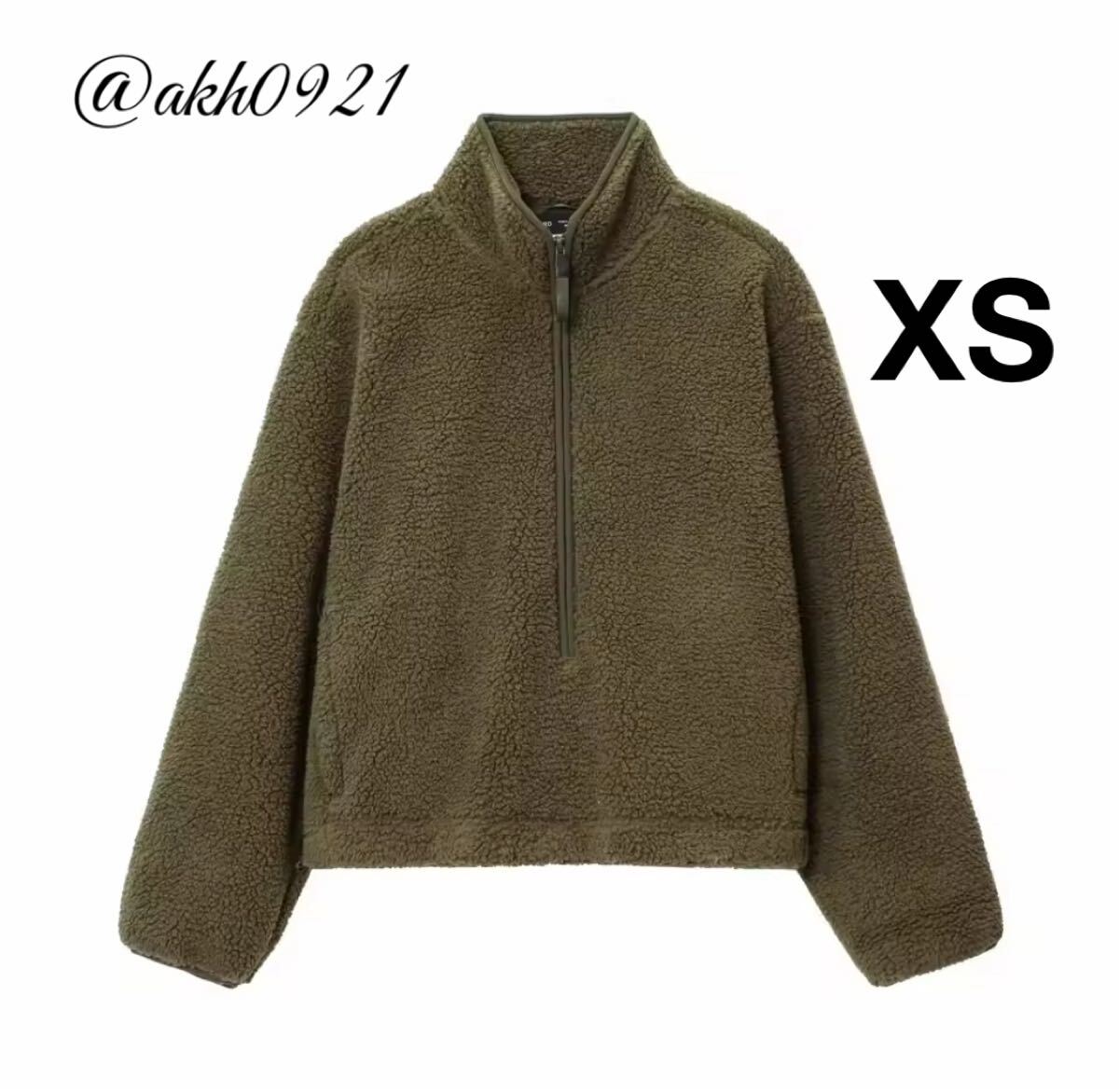 新品未使用★2025 A/W 秋新作★vintage ヴィンテージ レトロ カーキ フリース トレーナー トップス XSサイズ レディース★ZARA 好きな方に拍卖