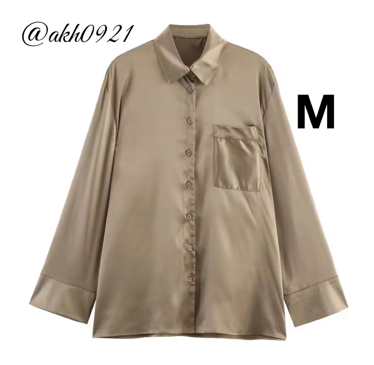 新品未使用★2025 A/W 秋新作★vintage ヴィンテージ レトロ サテン シャツ ブラウス トップス Mサイズ レディース★ZARA 好きな方に拍卖