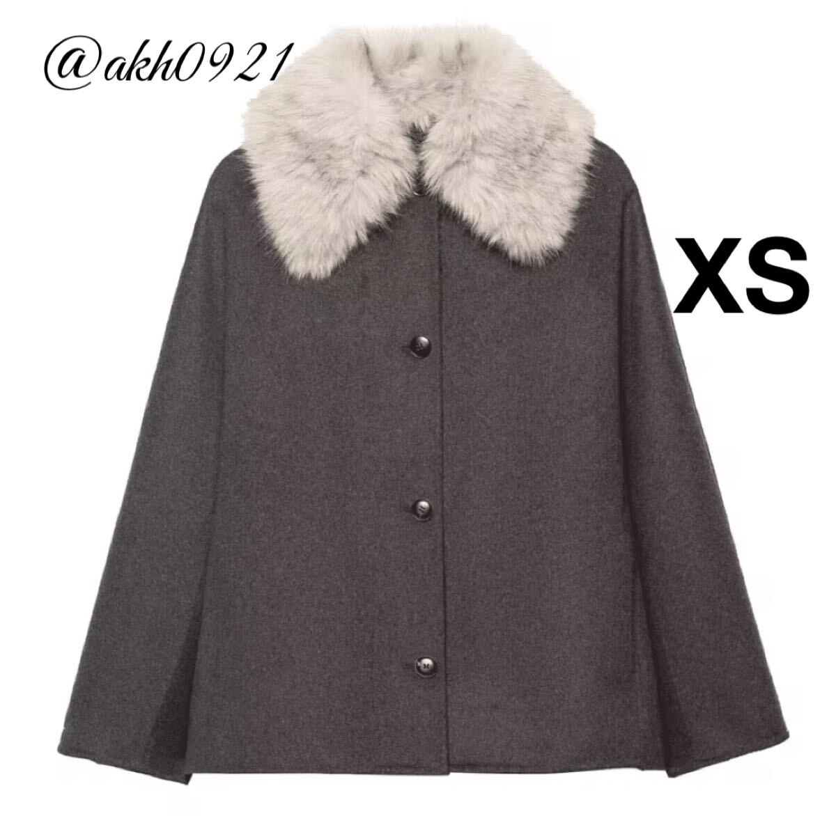 新品未使用★2025 秋新作★vintage ヴィンテージ レトロ ファー 襟 ジャケット コート アウター XSサイズ レディース★ZARA 好きな方に拍卖