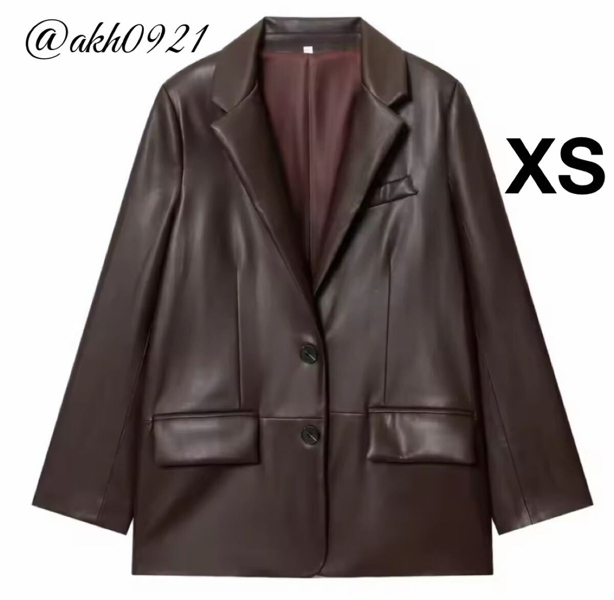 新品★秋新作★vintage ヴィンテージ レトロ フェイクレザー PU テーラードジャケット ブレザー XSサイズ レディース★ZARA 好きな方に拍卖