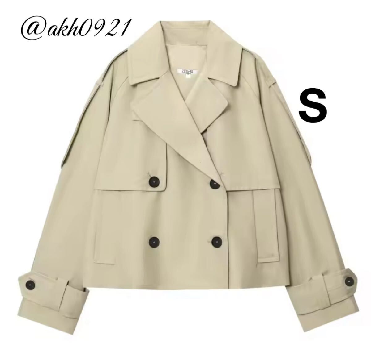 新品未使用★2025 A/W 秋新作★vintage ヴィンテージ レトロ ハーフ丈 トレンチコート アウター Sサイズ レディース★ZARA 好きな方に拍卖