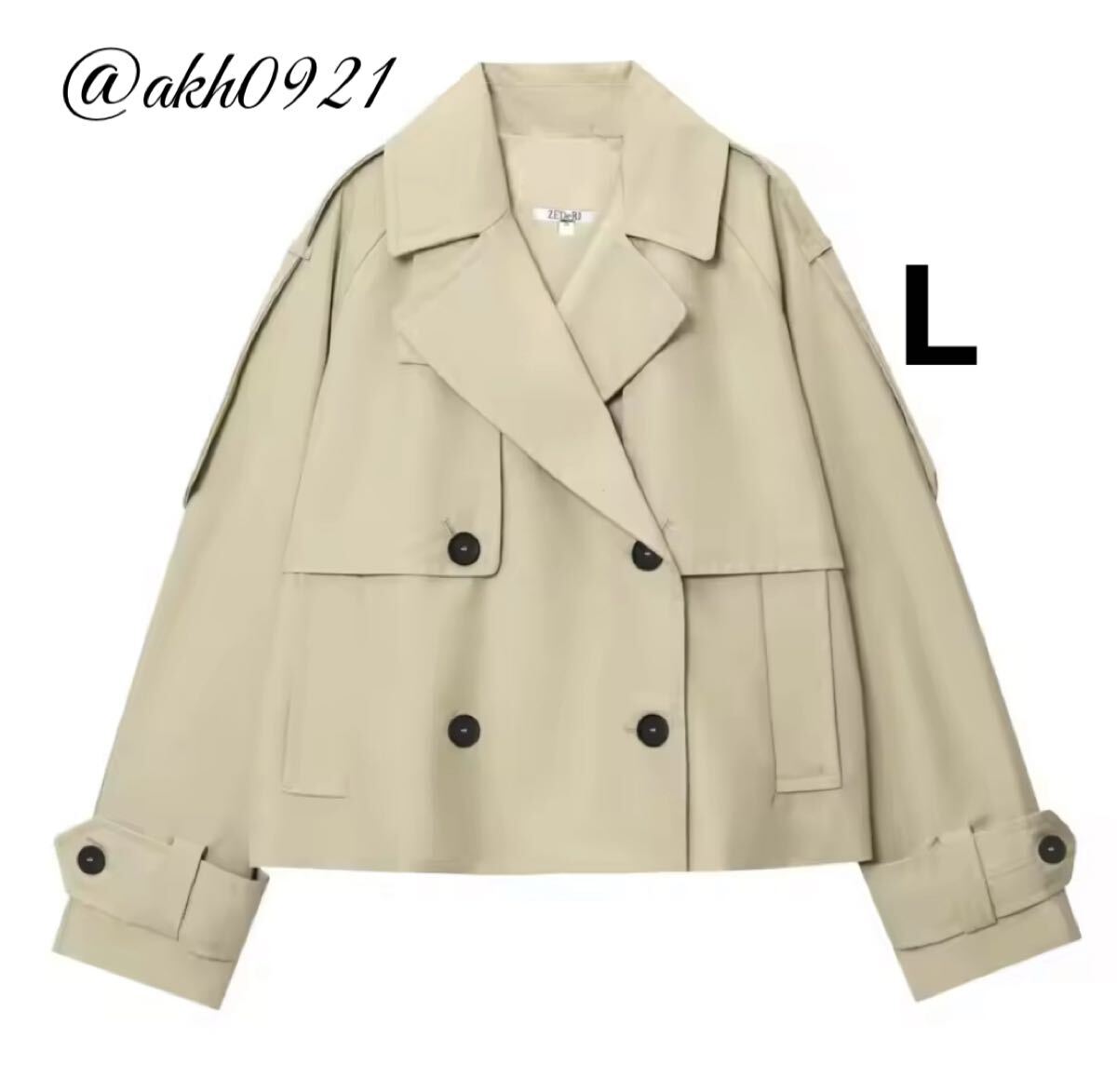 新品未使用★2025 A/W 秋新作★vintage ヴィンテージ レトロ ハーフ丈 トレンチコート アウター Lサイズ レディース★ZARA 好きな方に拍卖