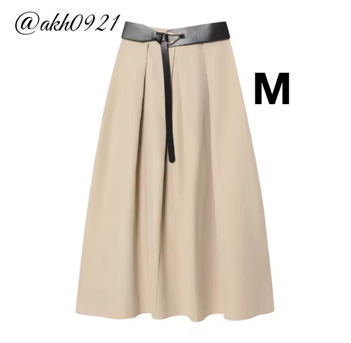 新品未使用★秋新作★vintage ヴィンテージ レトロ ベルト付き ロング フレアスカート ボトムス Mサイズ レディース★ZARA 好きな方に拍卖