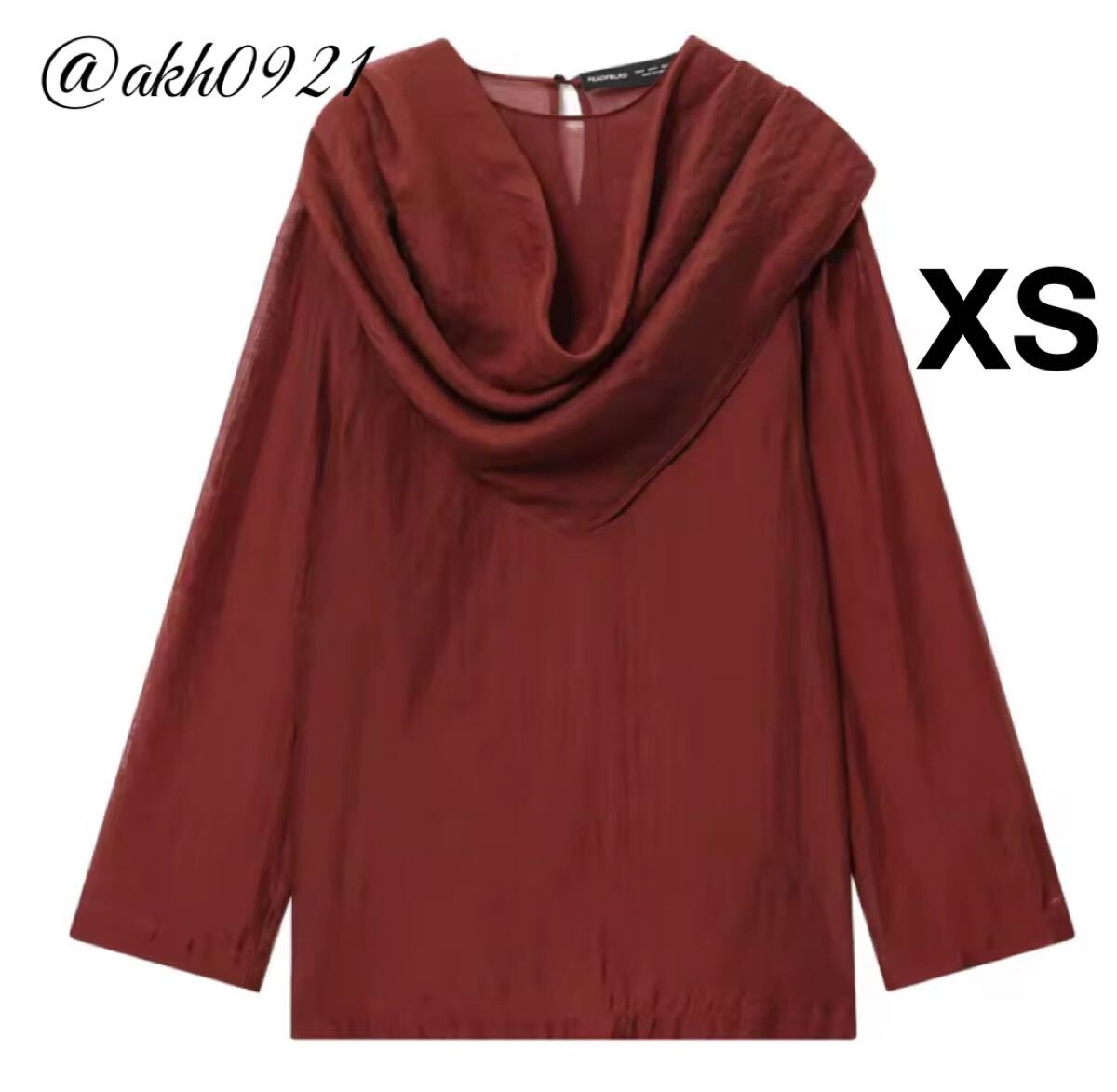 新品未使用★2025 A/W 秋新作★vintage ヴィンテージ レトロ シアー ブラウス トップス XSサイズ レディース★ZARA 好きな方に拍卖