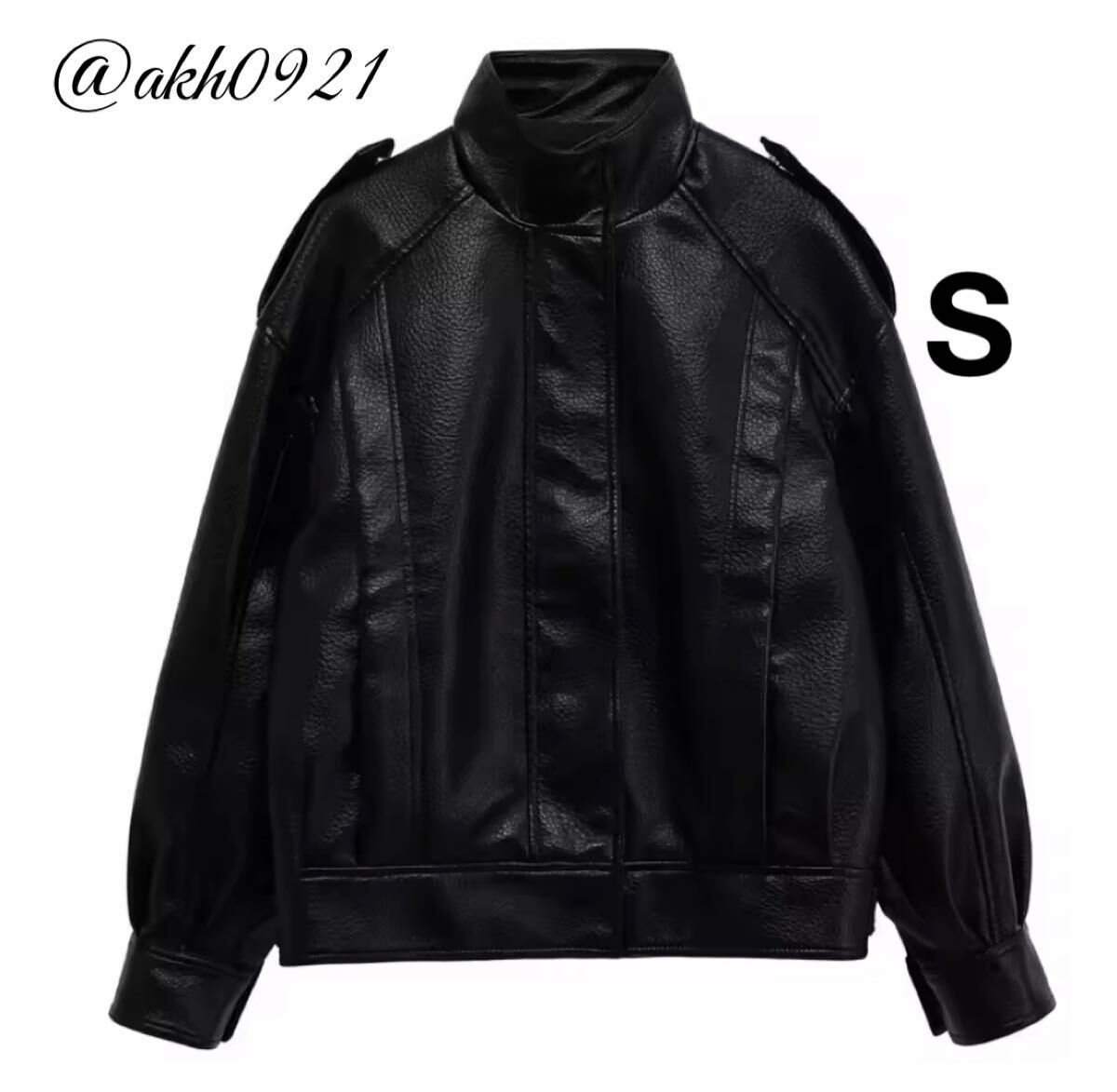 新品★2025 秋新作★vintage ヴィンテージ レトロ フェイクレザー PU ジャンパー ブルゾン アウター Sサイズ レディース★ZARA 好きな方に拍卖