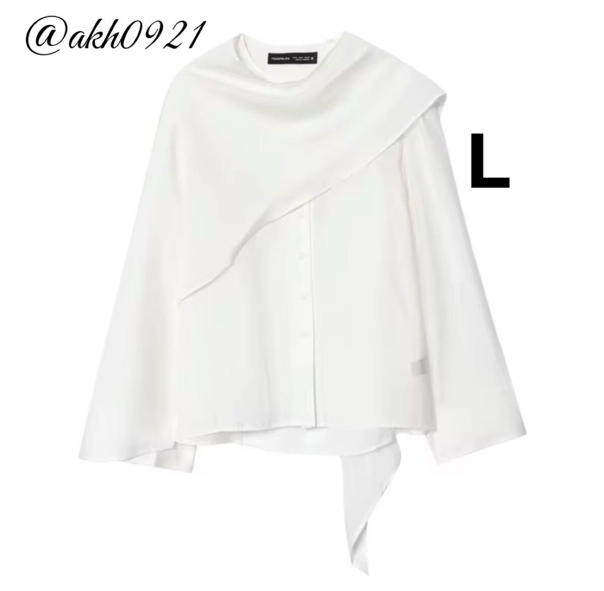 新品未使用★2025 A/W 秋新作★vintage ヴィンテージ レトロ white デザイン ブラウス トップス Lサイズ レディース★ZARA 好きな方に拍卖