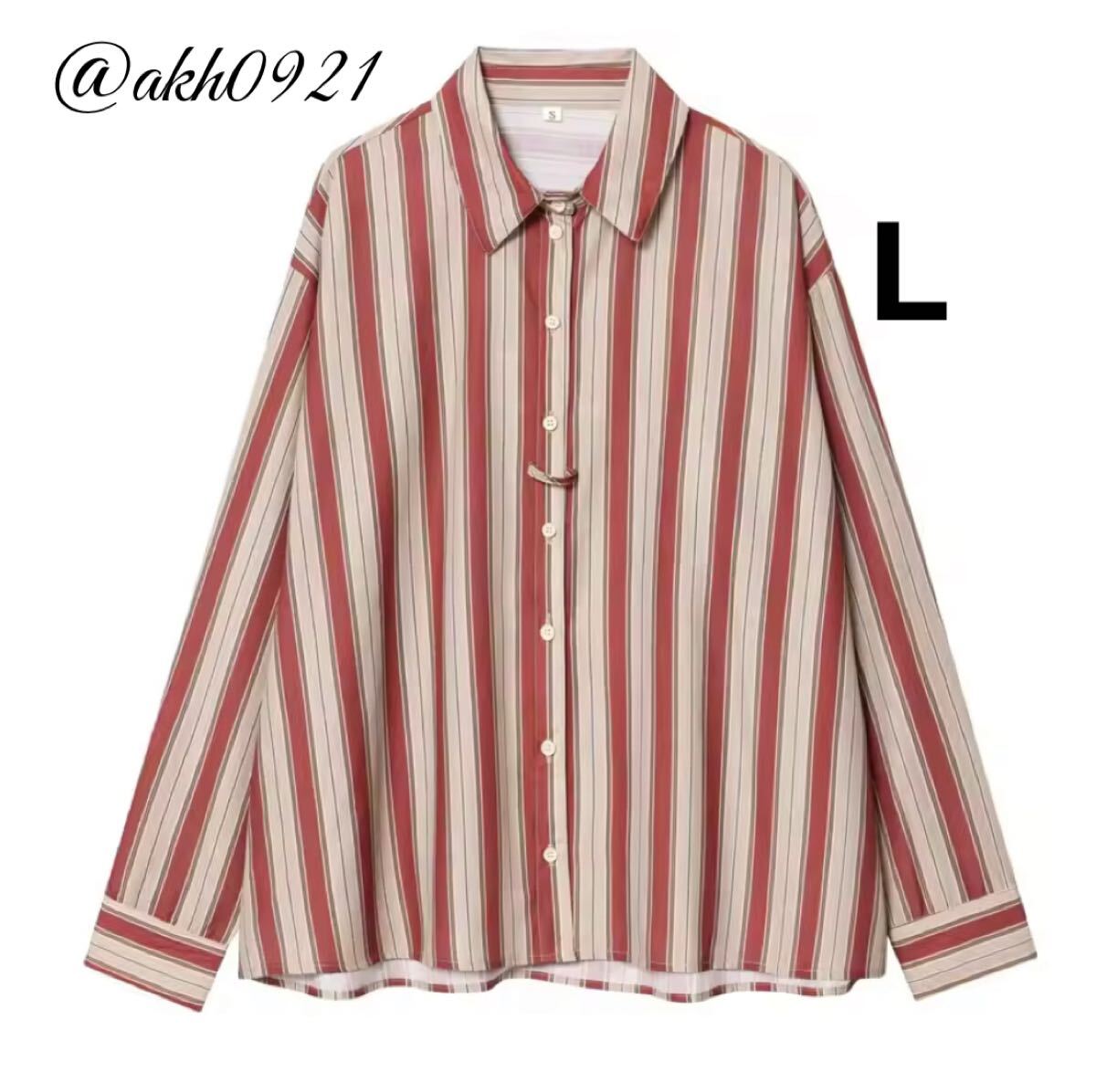 新品未使用★2025 秋新作★vintage ヴィンテージ レトロ ストライプ 柄 シャツ ブラウス トップス Lサイズ レディース★ZARA 好きな方に拍卖