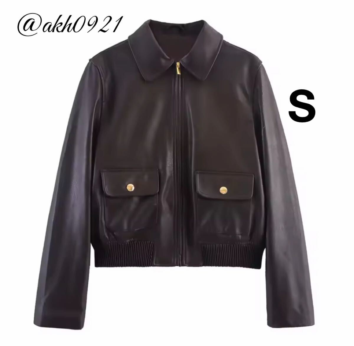 新品★2025 秋新作★vintage ヴィンテージ レトロ フェイクレザー PU ジャケット ブルゾン アウター Sサイズ レディース★ZARA 好きな方に拍卖