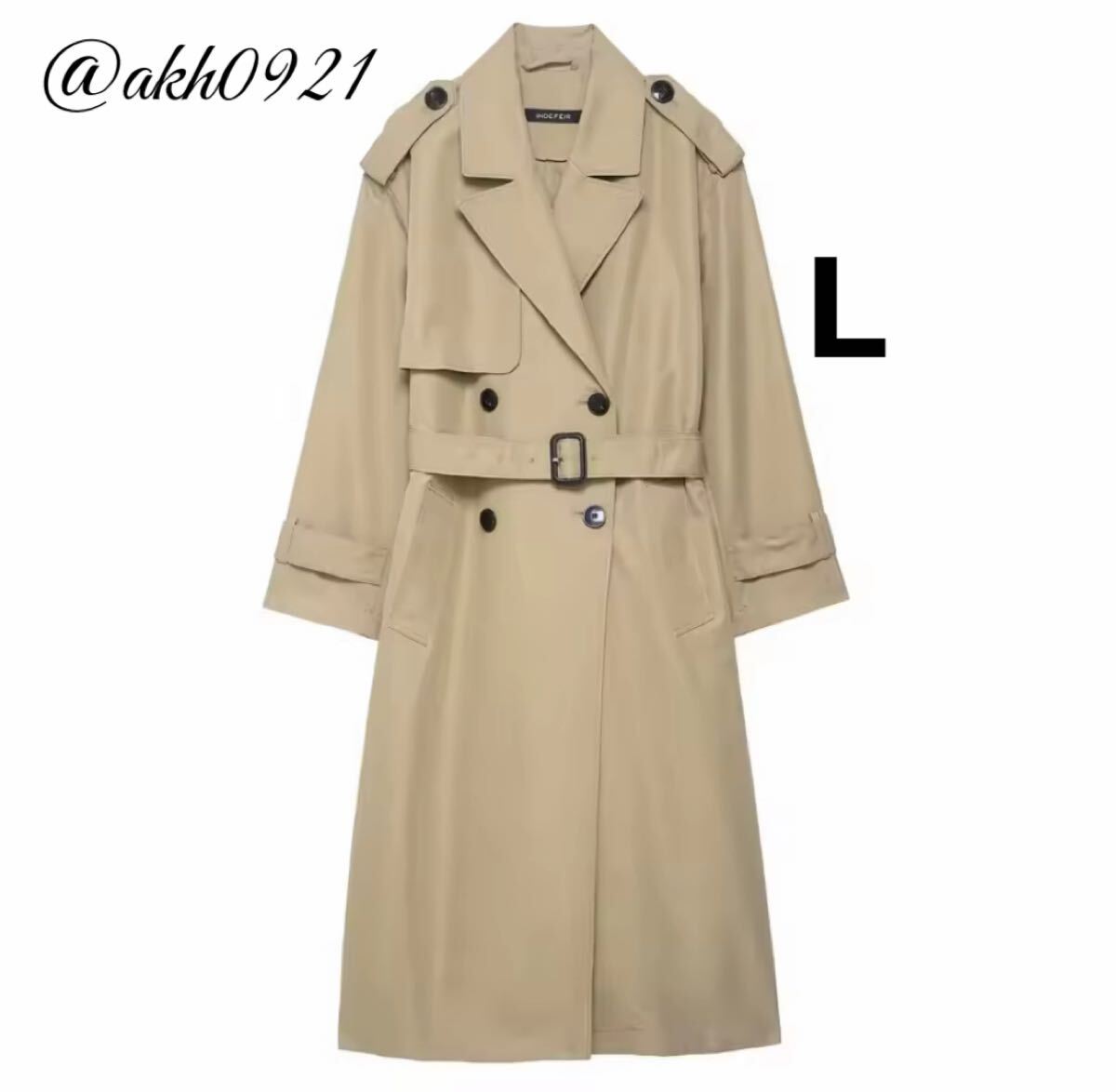 新品未使用★2025 A/W 秋新作★vintage ヴィンテージ レトロ ロング トレンチコート アウター Lサイズ レディース★ZARA 好きな方に拍卖