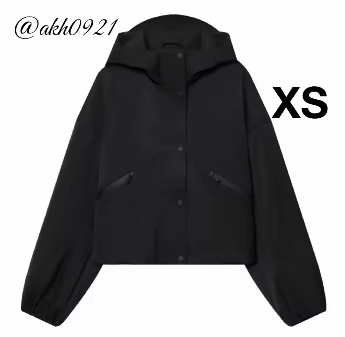 新品未使用★秋新作★vintage ヴィンテージ レトロ black フード付き パーカー ジャンパー アウター XSサイズ レディース★ZARA 好きな方に拍卖