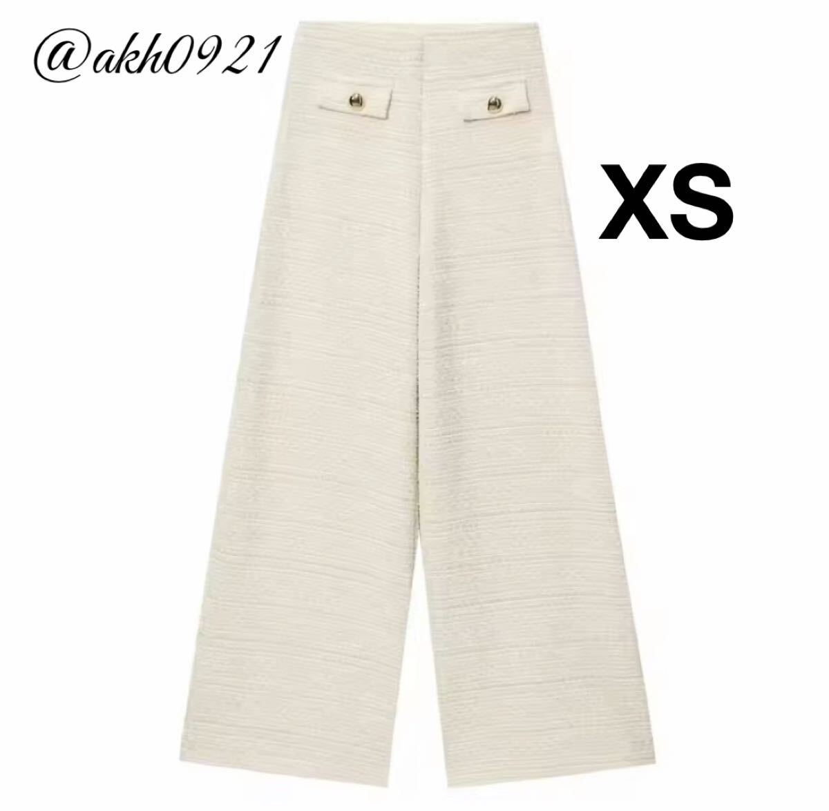 新品未使用★秋新作★vintage ヴィンテージ レトロ ツイード ワイドパンツ ロングパンツ ボトムス XSサイズ レディース★ZARA 好きな方に拍卖