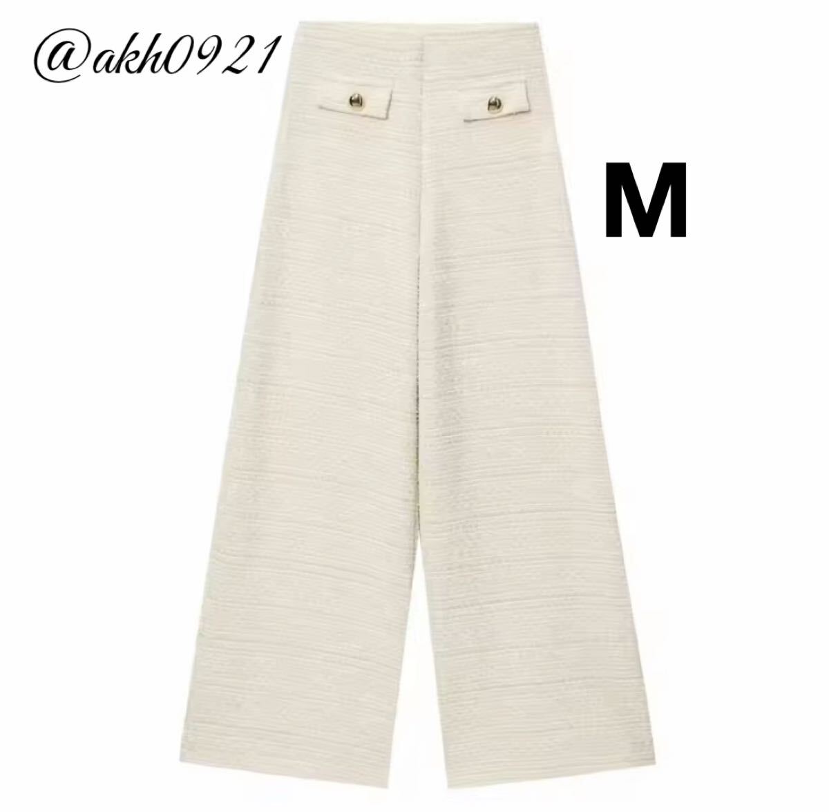 新品未使用★秋新作★vintage ヴィンテージ レトロ ツイード ワイドパンツ ロングパンツ ボトムス Mサイズ レディース★ZARA 好きな方に拍卖