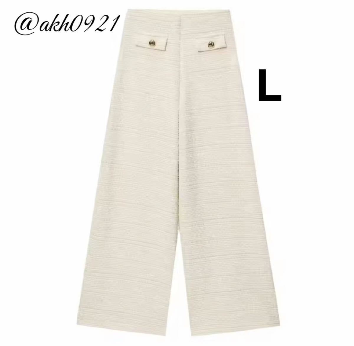 新品未使用★秋新作★vintage ヴィンテージ レトロ ツイード ワイドパンツ ロングパンツ ボトムス Lサイズ レディース★ZARA 好きな方に拍卖