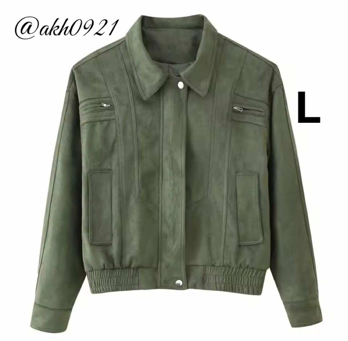 新品未使用★2025 秋新作★vintage ヴィンテージ レトロ ジャンパー ジャケット ブルゾン アウター Lサイズ レディース★ZARA 好きな方に拍卖