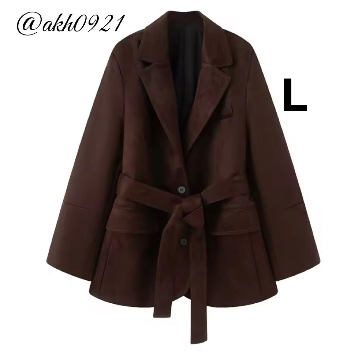 新品未使用★秋新作★vintage ヴィンテージ レトロ brown スエード ジャケット コート アウター Lサイズ レディース★ZARA 好きな方に拍卖