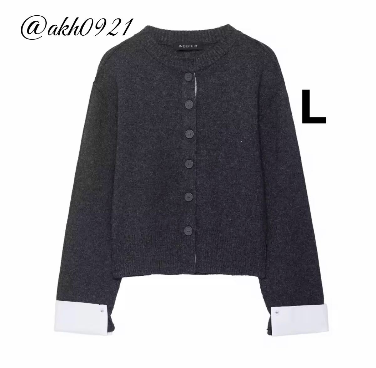 新品未使用★2025 A/W 秋新作★vintage ヴィンテージ レトロ ニット カーディガン トップス Lサイズ レディース★ZARA 好きな方に拍卖