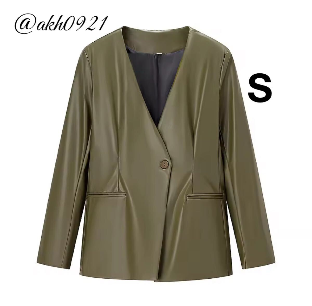 新品未使用★2025 A/W 秋新作★vintage ヴィンテージ レトロ カーキ ジャケット アウター Sサイズ レディース★ZARA 好きな方に拍卖