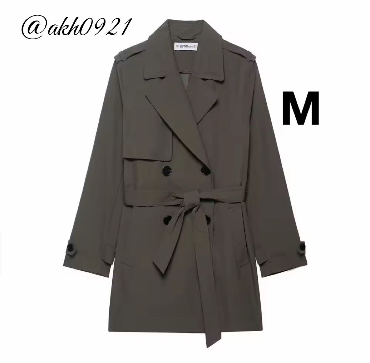 新品未使用★2025 A/W 秋新作★vintage ヴィンテージ レトロ ミディ丈 トレンチコート アウター Mサイズ レディース★ZARA 好きな方に拍卖