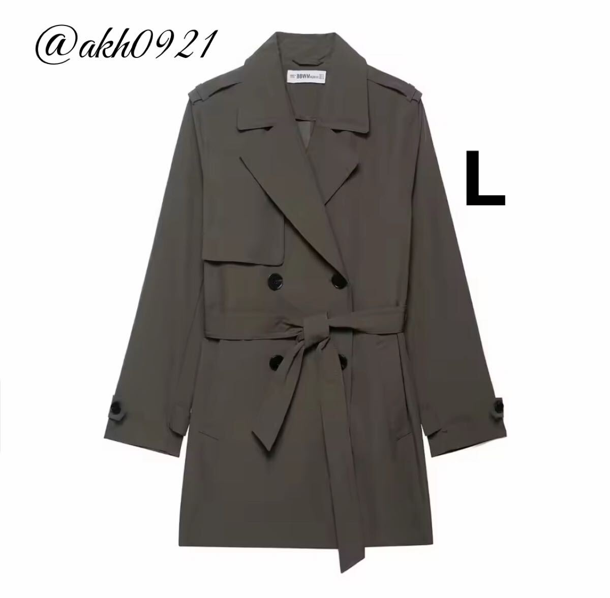 新品未使用★2025 A/W 秋新作★vintage ヴィンテージ レトロ ミディ丈 トレンチコート アウター Lサイズ レディース★ZARA 好きな方に拍卖