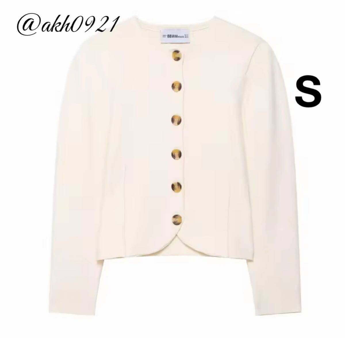 新品未使用★2025 A/W 秋新作★vintage ヴィンテージ レトロ ノーカラージャケット アウター Sサイズ レディース★ZARA 好きな方に拍卖