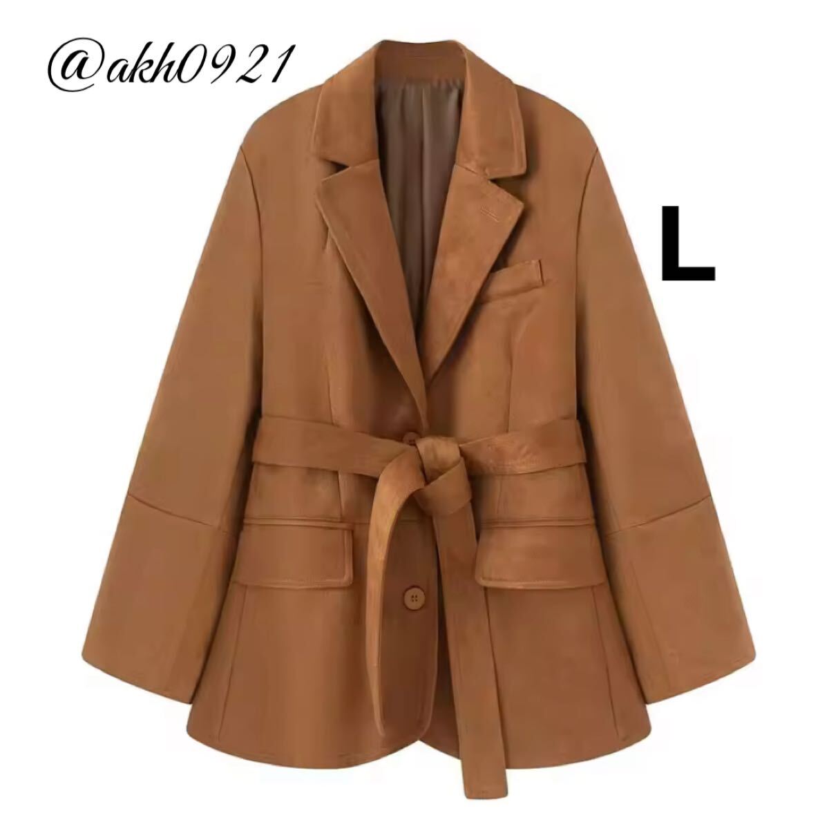 新品未使用★2025 A/W 秋新作★vintage ヴィンテージ レトロ スエード ジャケット コート アウター Lサイズ レディース★ZARA 好きな方に拍卖