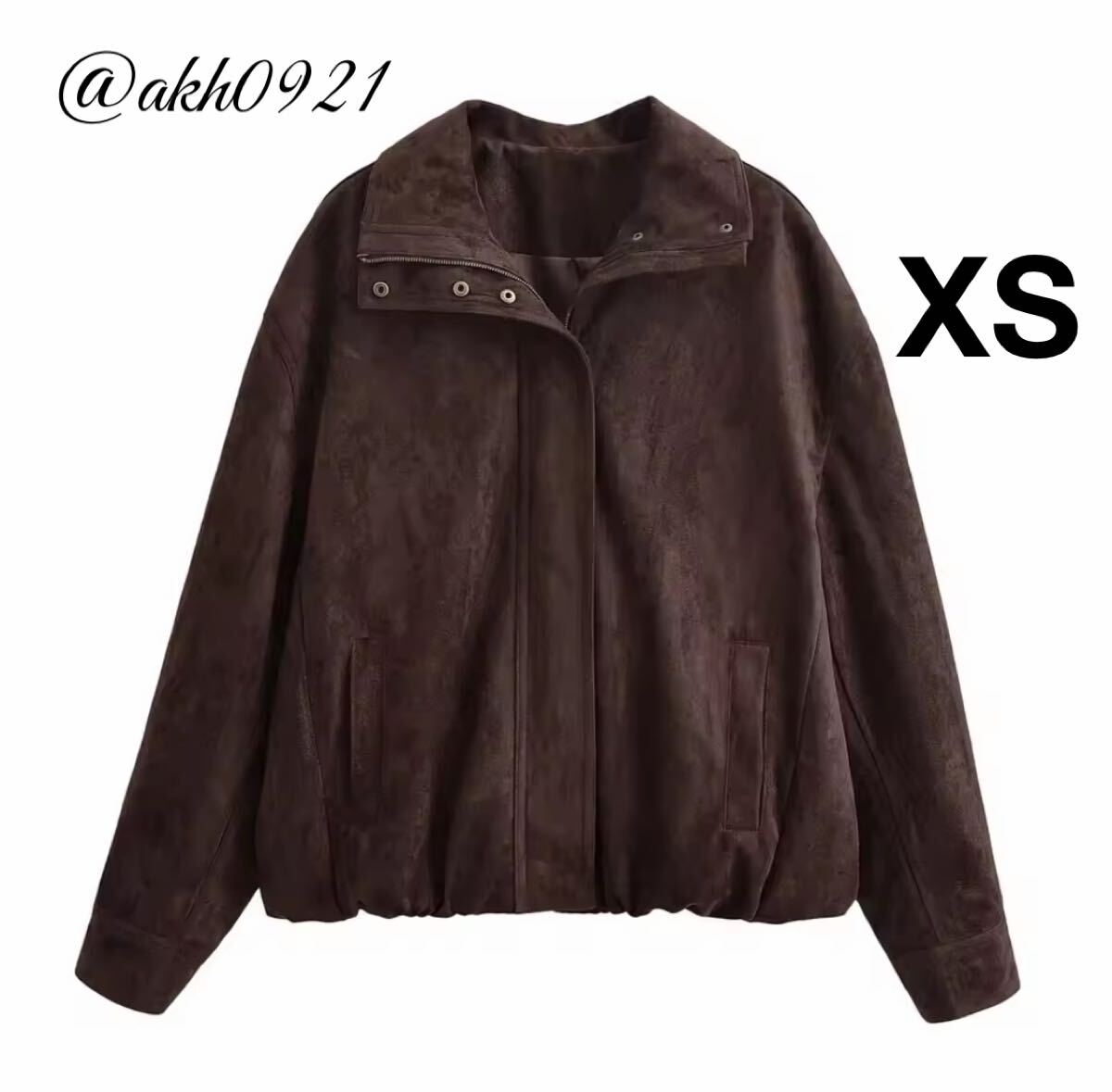 新品未使用★秋新作★vintage ヴィンテージ レトロ brown ブラウン ジャンパー ジャケット アウター XSサイズ レディース★ZARA 好きな方に拍卖