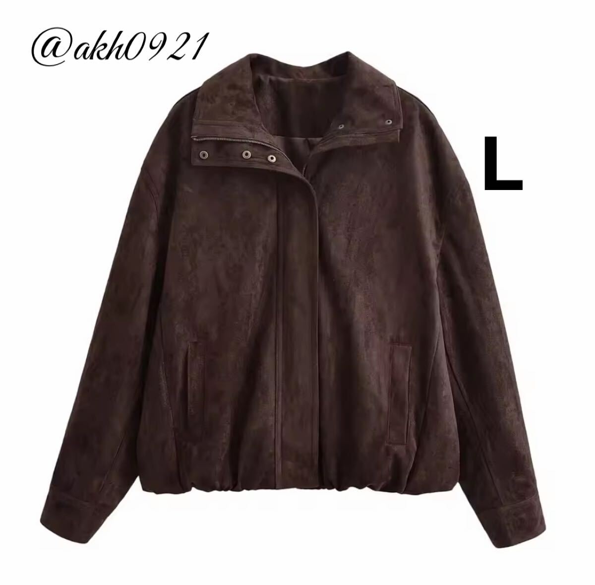 新品未使用★秋新作★vintage ヴィンテージ レトロ brown ブラウン ジャンパー ジャケット アウター Lサイズ レディース★ZARA 好きな方に拍卖